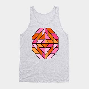 Geometric Pattern Tiles in Pink and Orange Tank Top